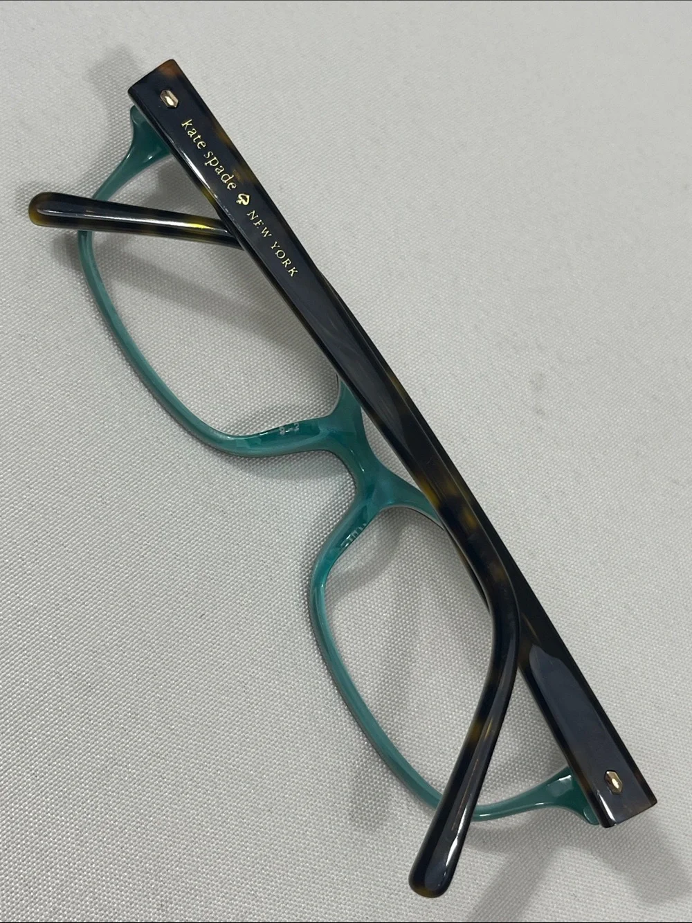 kate spade LucyAnn 135 Tortoiseshell Glasses, Stripe Temples